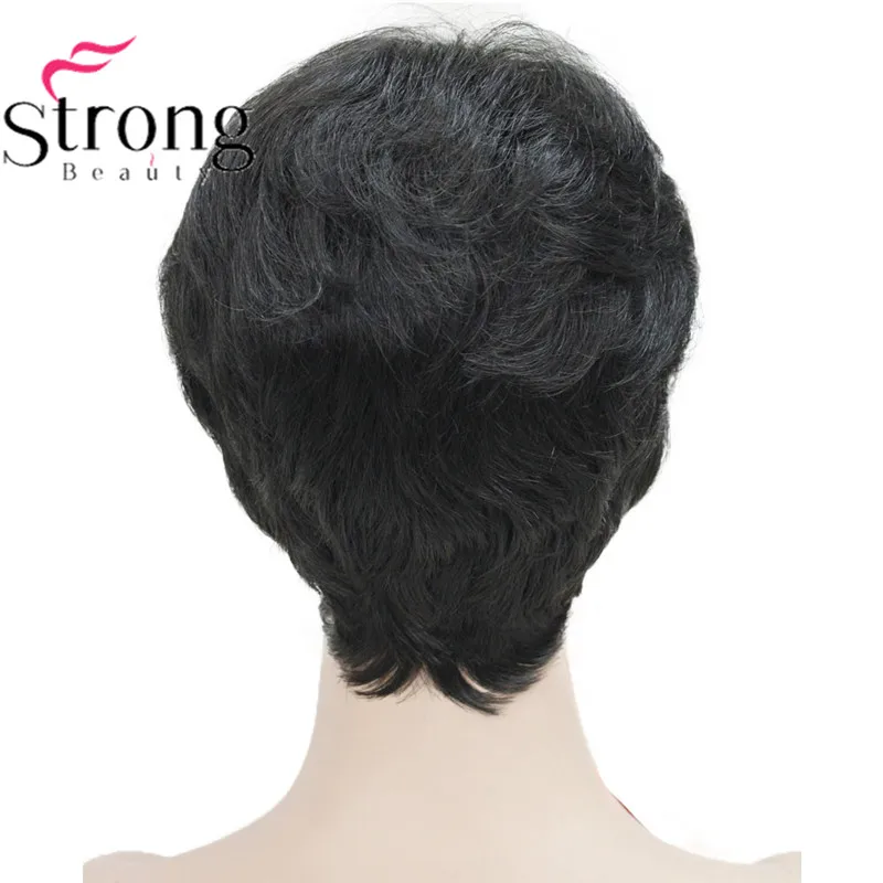 StrongBeauty короткий лохматый слоистый блонд Омбре Классический колпачок полный синтетический парик женские парики - Цвет: 2