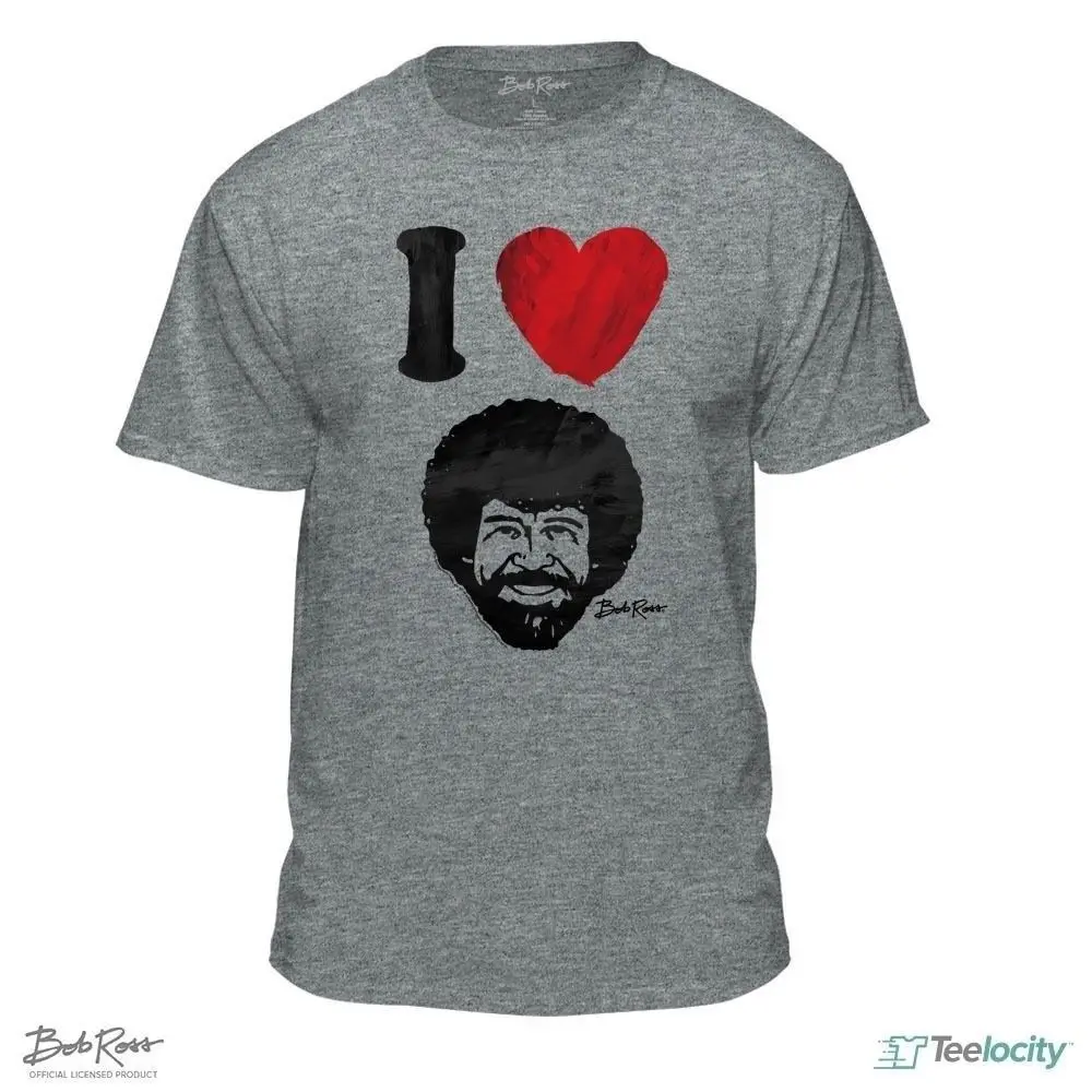 Футболка с надписью I Love Bob Ross официально Лицензированная Спортивная футболка