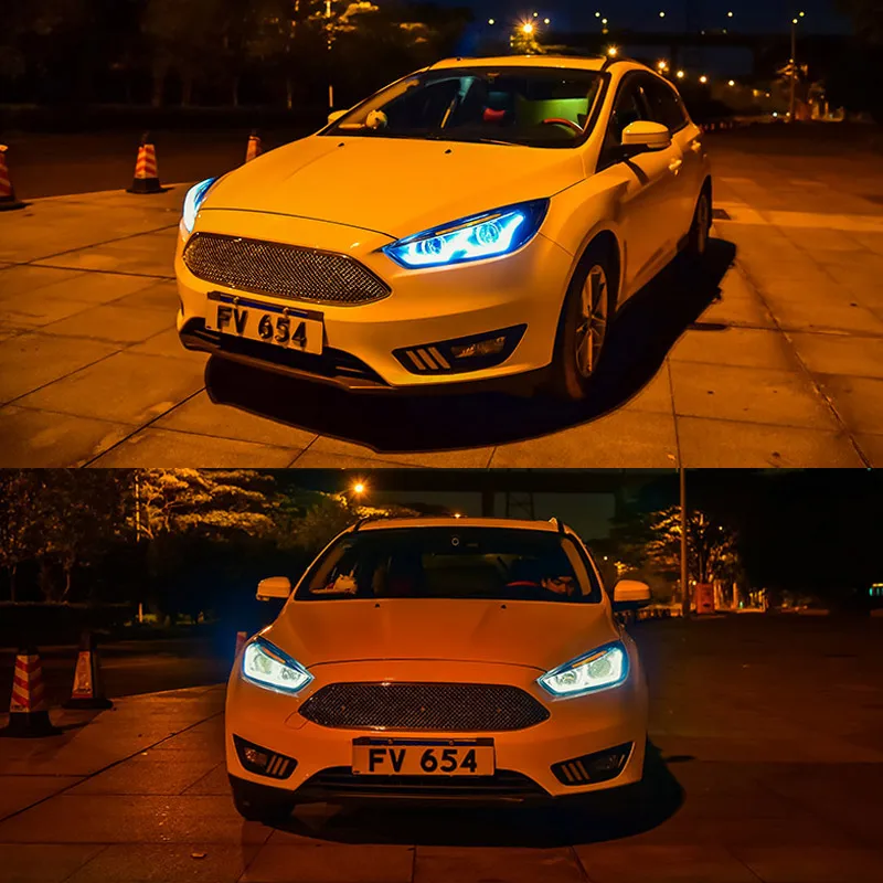 Головной светильник в сборе для Ford Focus левый и правый с светодиодный ходовой светильник DRL и желтым сигналом поворота