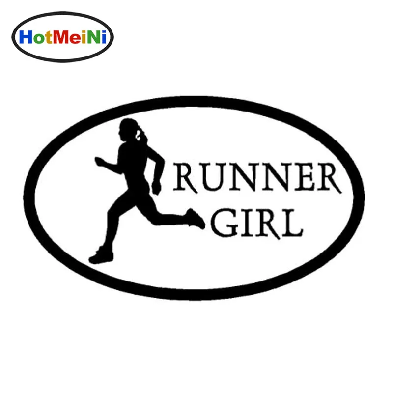 HotMeiNi Runner Girl Lady Marathon Run Fun Автомобильная наклейка светоотражающая для автомобиля