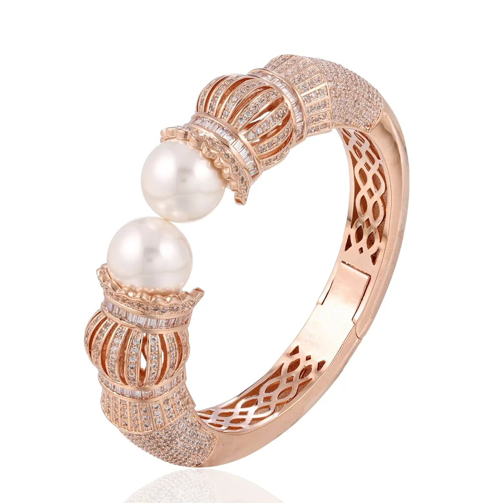 Новинка от GrayBirds Женский Роскошный Жемчужный браслет с фианитами класса ААА