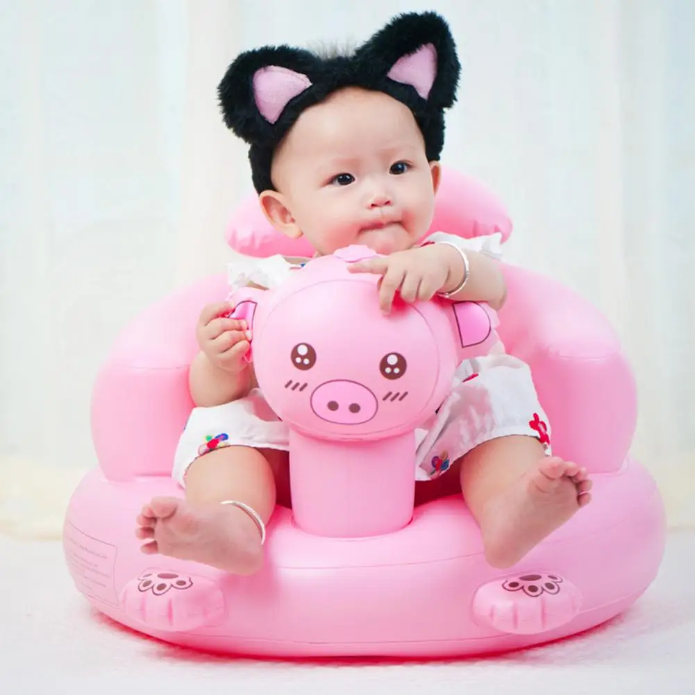 

Infant Child Piglet Inflatable Small Sofa Baby Learning Chair Thickened Bath Stool Portable BB Multi-function Dining Seat