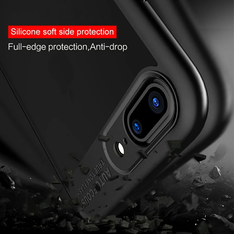 Тонкий роскошный чехол YKZ для iPhone X 8 7 6 5 SE Plus Ультратонкий из поликарбоната и ТПУ