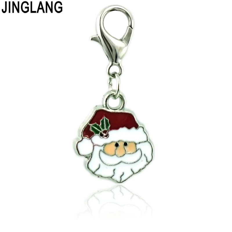 JINGLING подвески в рождественском стиле с карабином металлические эмалью и Санта