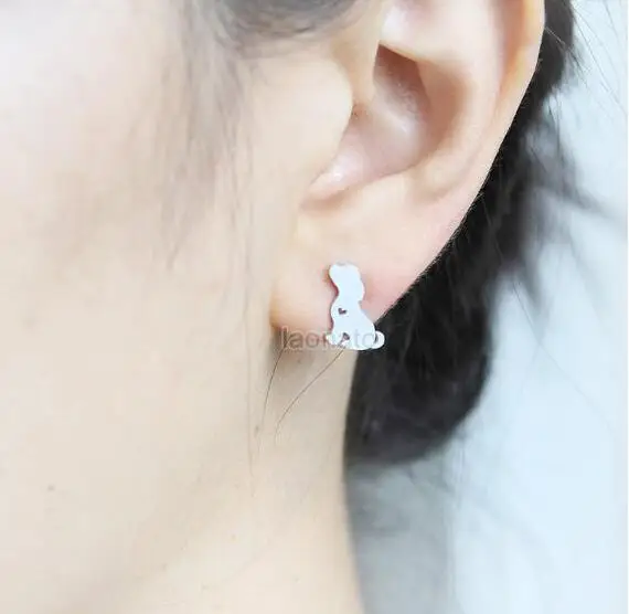 Ромашки 1 шт. новые модные серьги гвоздики Собака Щенок и сердце для женщин