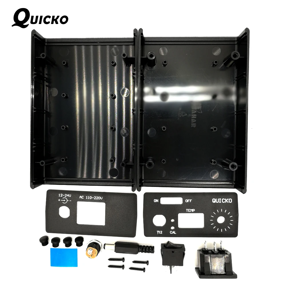 QUICKO STC T12 СВЕТОДИОДНЫЙ Цифровой паяльник DIY наборы ABS пластиковый корпус контроллер использовать для HAKKO T12 ручка переключатель вибрации
