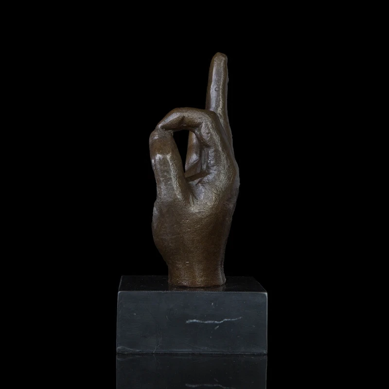 ATLIE BRONZES современная абстрактная бронзовая ручная статуя OK SIGN stigs скульптура Lost Wax