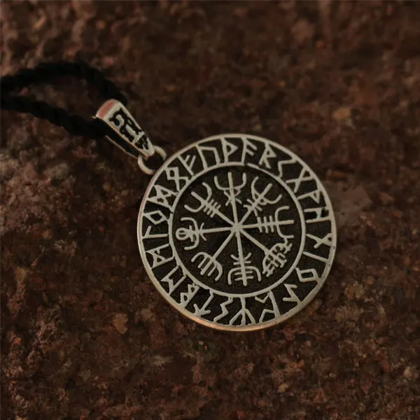 10 шт. оптовая продажа norse символ Viking's Vegvisir рунный круг амулет кулон мужское