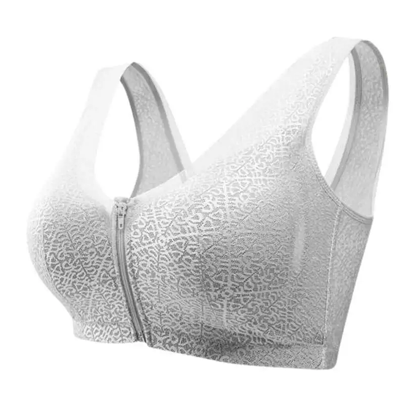 Спереди застежка молния без проволоки очень дышащий Шелковый бюстгальтер мягкий