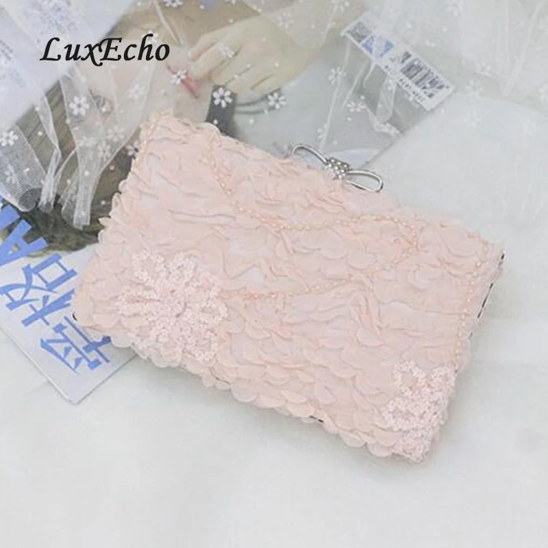 Розовые кружевные женские вечерние сумки модные ручной работы для невесты бриллианты клатч Свадебный