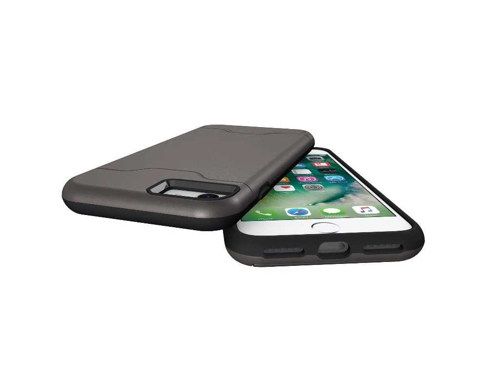 Роскошный армированный чехол 2 в 1 чехол для iPhone 7 8 чехол Скрытая чехол-слайдер со слотом для карт держатель подставка для телефона чехол для iPhone 7 8