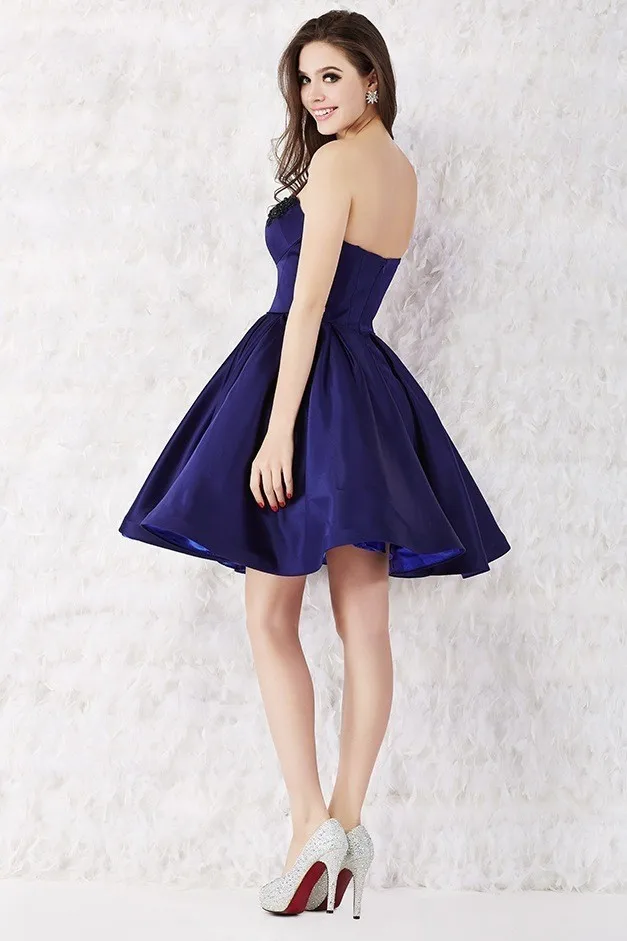 Атласная линия Мини Короткие Коктейльные Платья 2017 Горячие продажа Милая Спинки