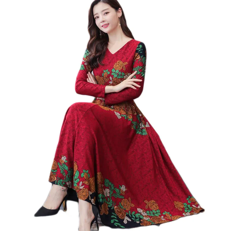 Women Summer Dress Plus Size Short-sleeved Chiffon Sunflower Long Slim Waist Rockabilly E199 | Женская одежда
