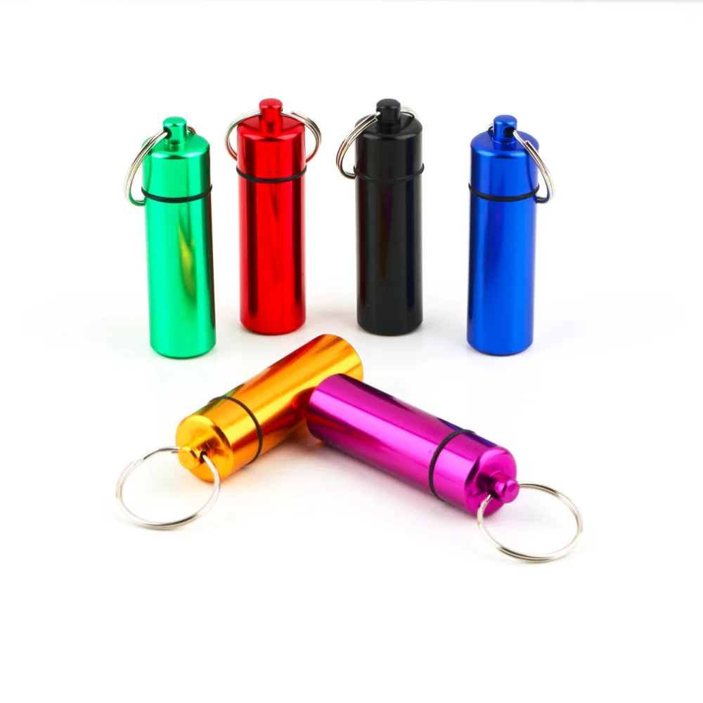 1 шт. водонепроницаемый алюминиевый мини брелок для ключей от