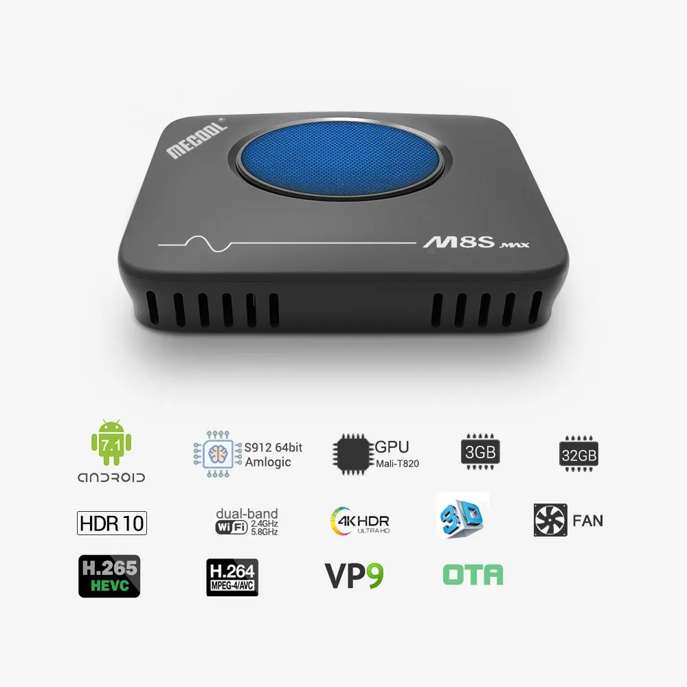 M8S Max Android 7 1 ТВ-приставка Amlogic S912 Восьмиядерный 3G 32G WiFi Поддержка IEEE BT4.1
