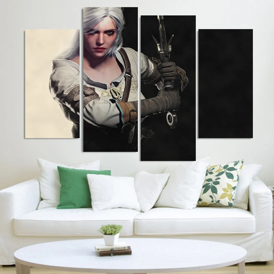 4 панели Настенная картина на холсте компьютерная игра HD печать шт. Постер декор