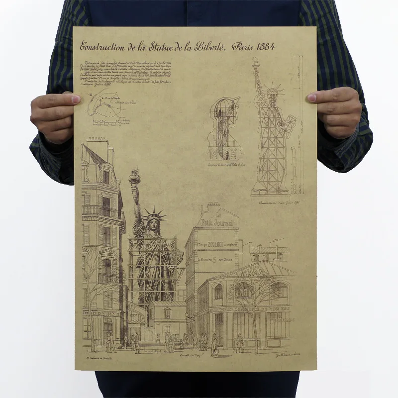 Старинный постер ностальгия США Статуя Свободы Ретро Крафт бумага винтажный