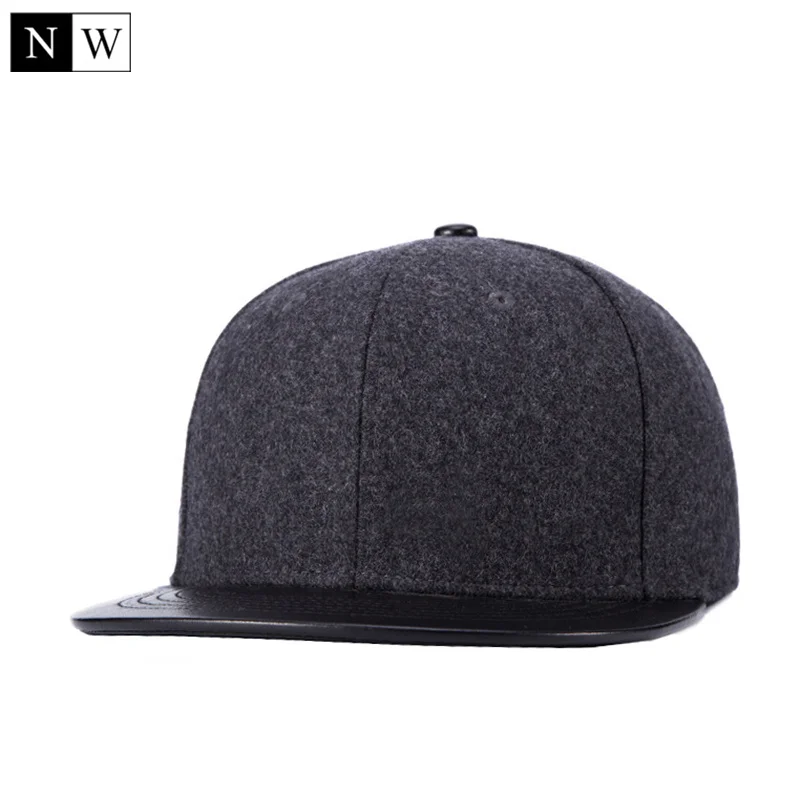 Высококачественные шерстяные зимние кепки Snapback однотонные бейсболки брендовые
