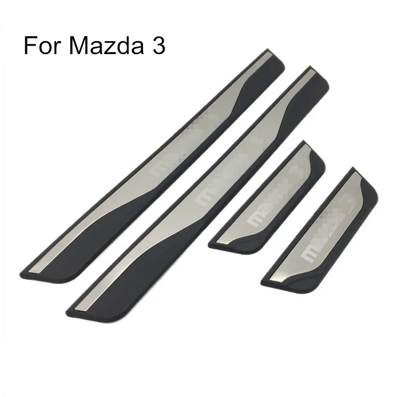 

For Mazda 3 AXELA Car Accessories Door Sill Scuff Plate Trim Threshold Pedal Guard Styling Sticker 2014 2015 2016 2017 2018 2019