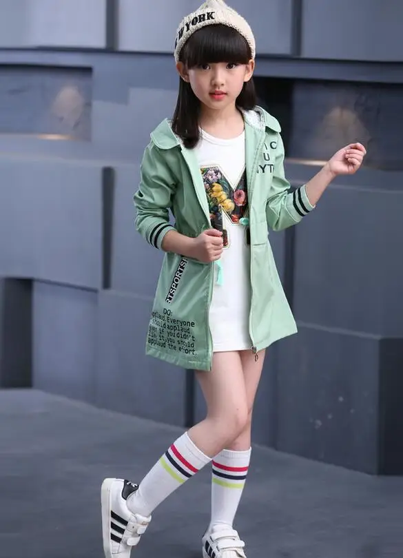 Детская одежда ветровка для девочек новинка 2017 года детское длинное пальто на