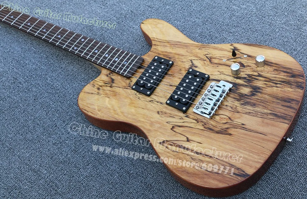 Высокое качество на заказ натуральная деревянная полоса Топ TL электрогитара
