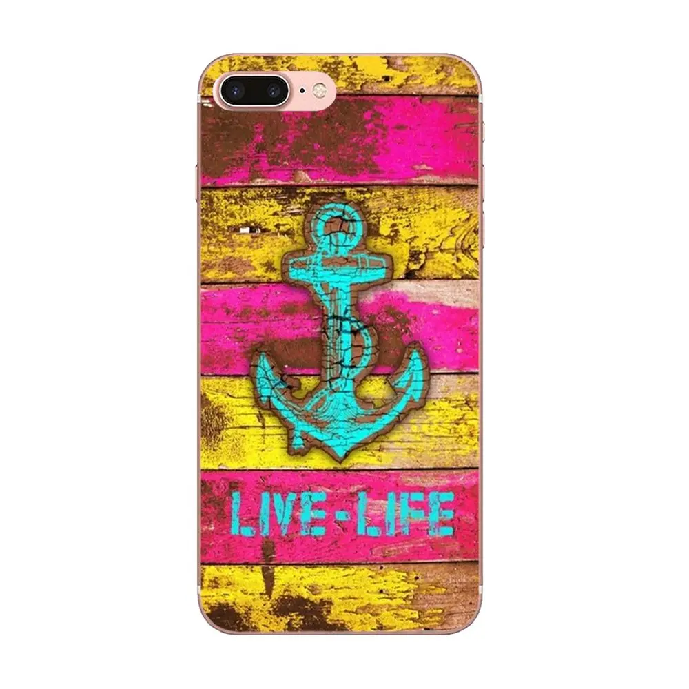 ТПУ крутой лучший якорь лодка синее сердце полоса для Apple iPhone 4 4S 5 5C 5S SE 6 6S 7 8 Plus X XS