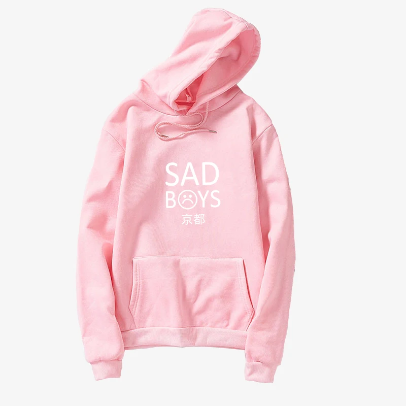 

Harajuku Fleece Hoodies Sweatshirts Women Streetwear Kawaii Funny SAD BOYS Letter Print Korean Style Lil Moletom Clothes