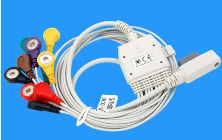 Совместимый Новый JincoMed Holter cable 10 проводов IEC/AHA Snap recorder ECG 11PIN для монитора пациента