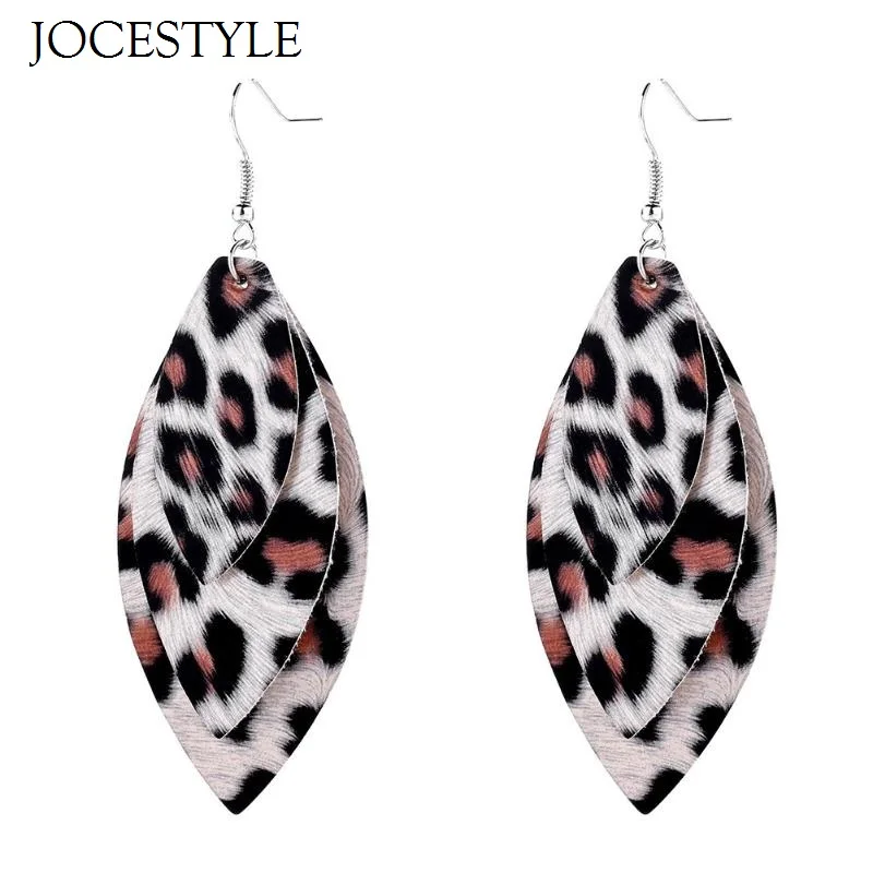 Женские серьги с леопардовым принтом jocstyle подвески из полиуретановой кожи