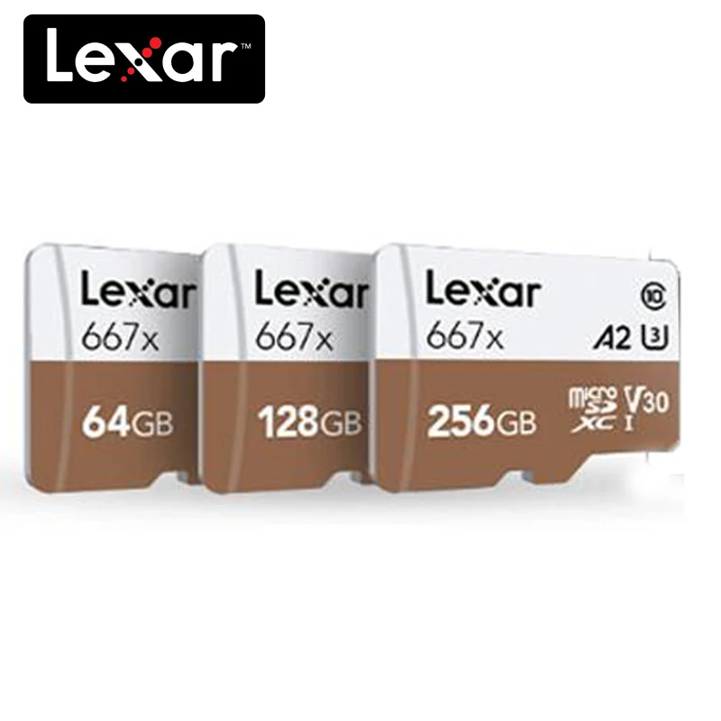 Карта Micro SD Lexar 667x 100% Оригинальная карта SDXC класс 10 64 ГБ 128 256 A2 U3 V30 1080p Full HD 3D 4K|Карты