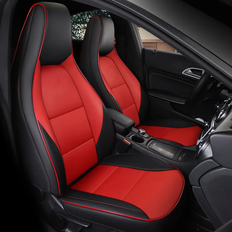 BLACK RED На заказ 5 сидений полный набор автомобильных сидений чехол для авто Mercedes-Benz gla200 авто аксессуары автостайлинг - Название цвета: BLACK RED