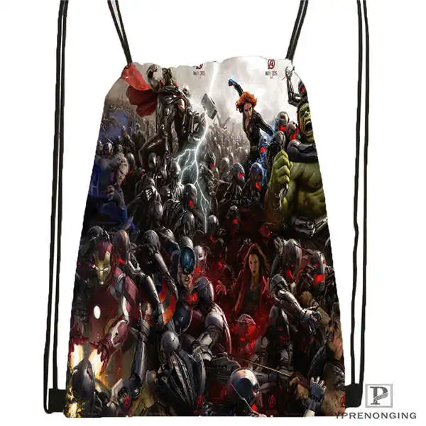 Drawstring Backpack Пользовательские marvel_character_group Drawstring сумка-рюкзак милый рюкзак детский Ранец(черный назад) 31x40 см#2018612-01-18 - Цвет: Drawstring Backpack