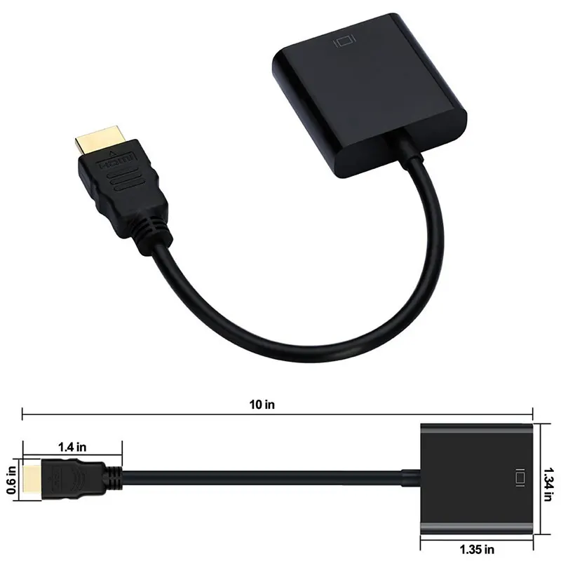 Адаптер hdmi-vga кабель аналоговый в цифровой видео аудио конвертер Выход 1080 P HD 3 5 mmAUX