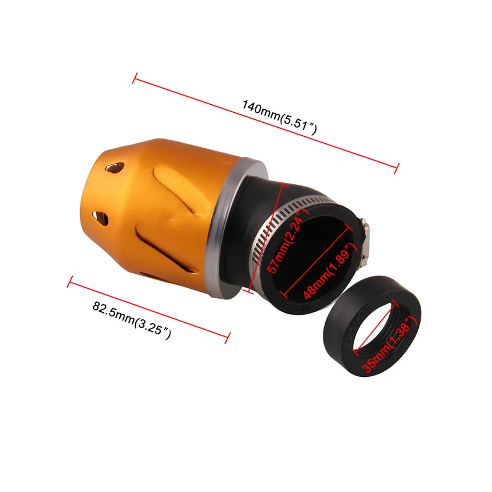 35mm/48mm Bullet Air Filter Cleaner Intake 50cc Motorcycle Scooter Dirt Pit ATV Bike Orange | Автомобили и мотоциклы