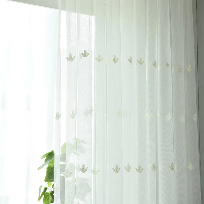 Белые вышитые домашние текстильные экраны тюль для гостиной роскошные панели