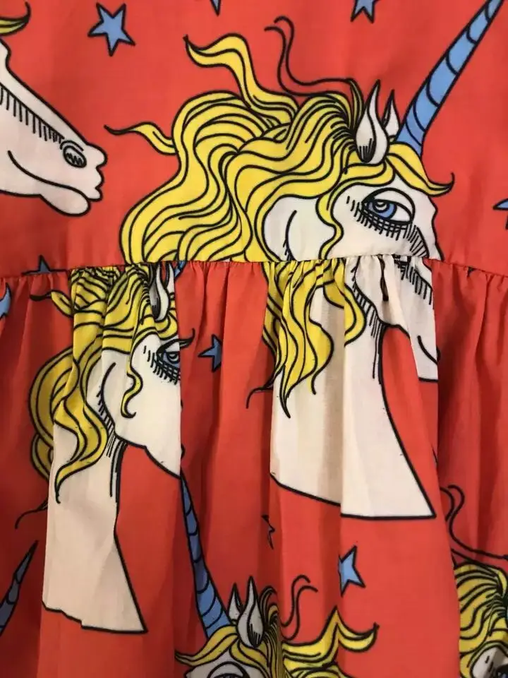 Детские платья с единорогами для маленьких девочек Хлопковое платье малышей на
