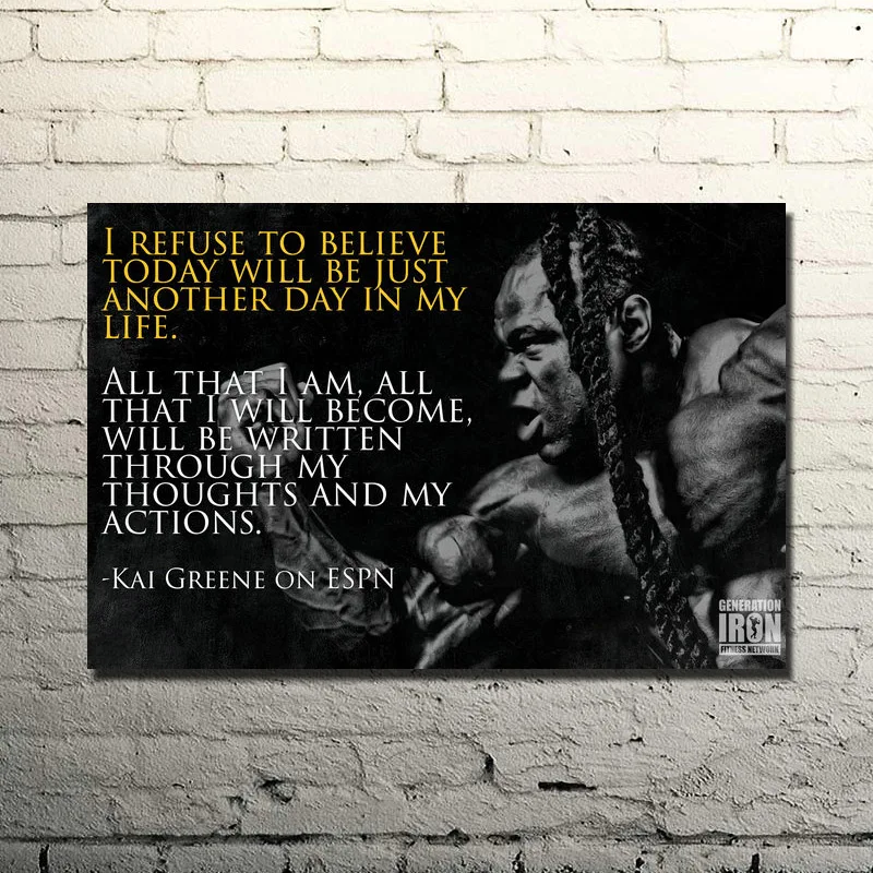 KAI GREENE ON ESPN-Мотивационная, для бодибилдинга, цитата, Шелковый плакат, печать 13x20, 24x36 дюймов, декор для спортзала, фитнес-картина на спортивную тематику 020