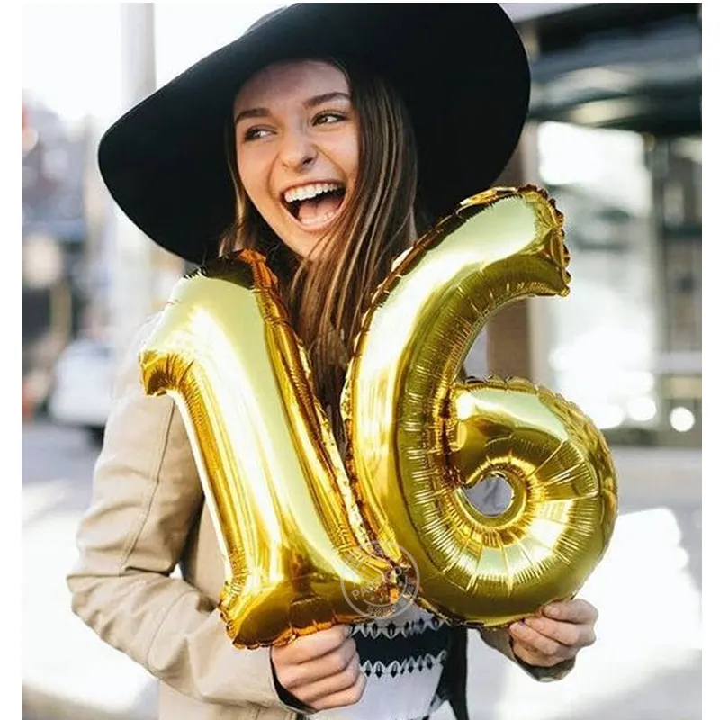 

2pcs 30/40 inch Slim Rose Gold Number Foil Helium Balloons congratulate18 20 30 50 years old adult birthday party decor supplies