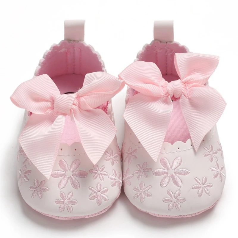 0-18 M Baby Girl Newborn First Walker shoes Spring Summer Sweet Princess Big Bow Knitted Dance Ballerina Dress Pram Crib Shoe |