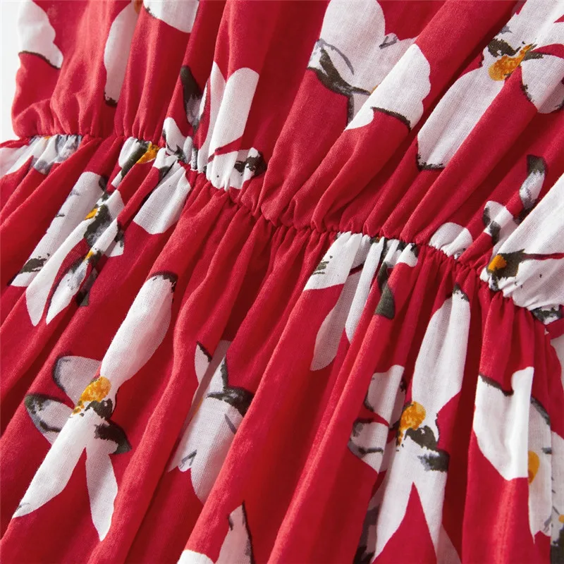 Одинаковые комплекты для семьи платье без рукавов с принтом летнее выше колена