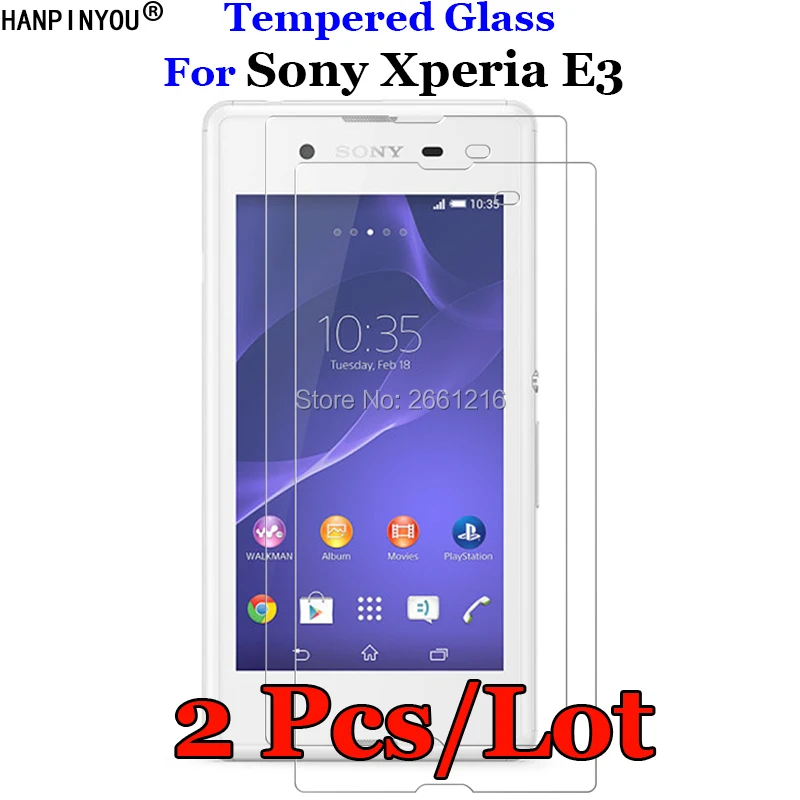 Закаленное стекло 9H 2.5D 2 шт./лот Премиум Защитная пленка для Sony Xperia E3 D2203 D2206 D2243 D2202