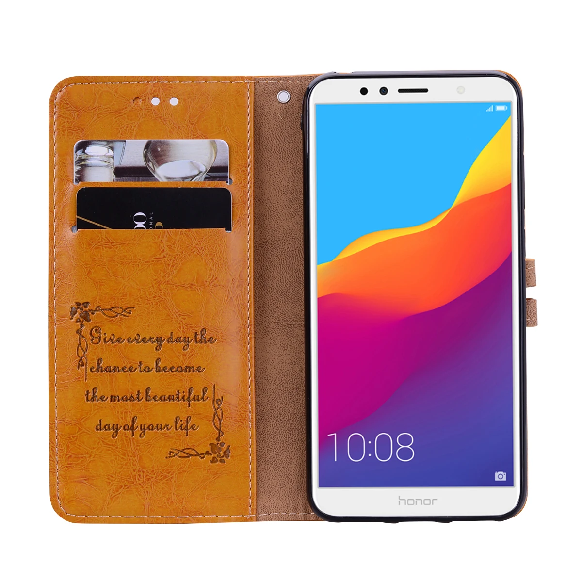 Кожаный чехол для huawei Honor 7A Pro Y6 prime 7C 5,7 дюймов RU чехол s кошелек Роскошный флип-чехол из искусственной кожи для телефона