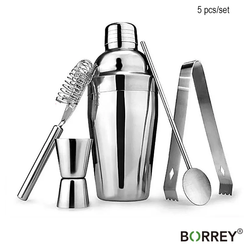 550Ml Bar Sets BORREY 550 мл набор для коктейлей винный фильтр Коктейльная ложка щипцы для льда металлическая соломинка набор для приготовления коктейлей - Цвет: 550Ml Bar Sets