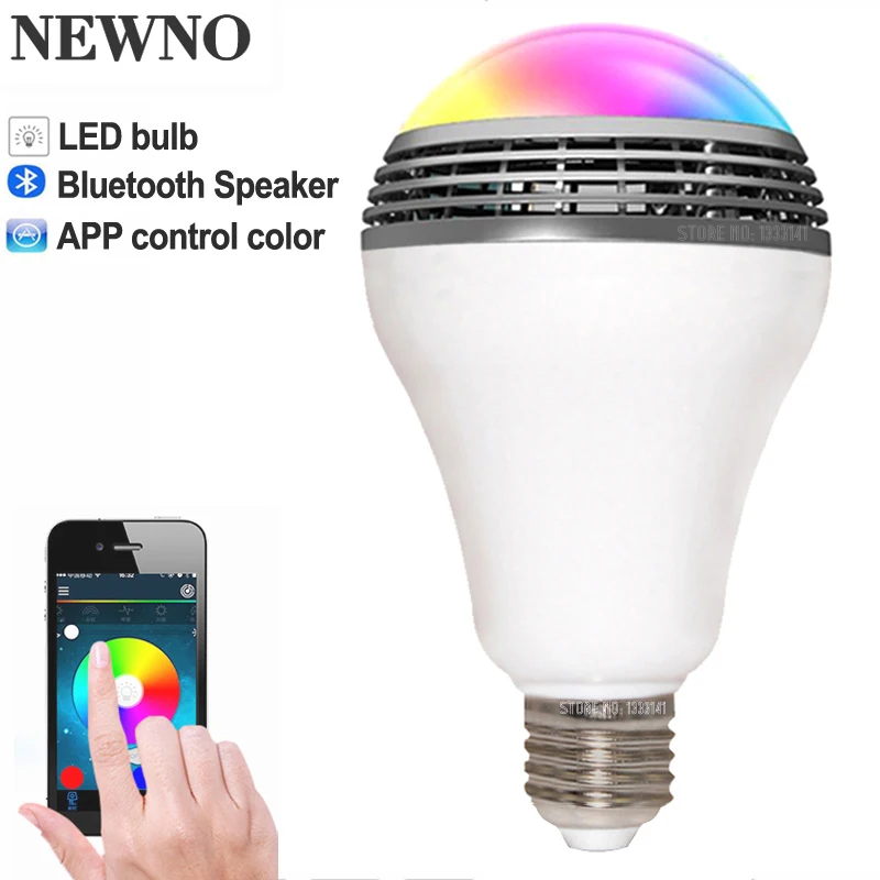 Умная Светодиодная лампа NEWNO беспроводная bluetooth колонка с регулируемой яркостью