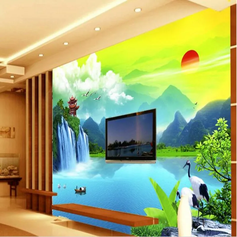 Wellyu пользовательские Крупногабаритные фрески гильинский пейзаж фон для телевизора обои стены|wall wallpaper|tv