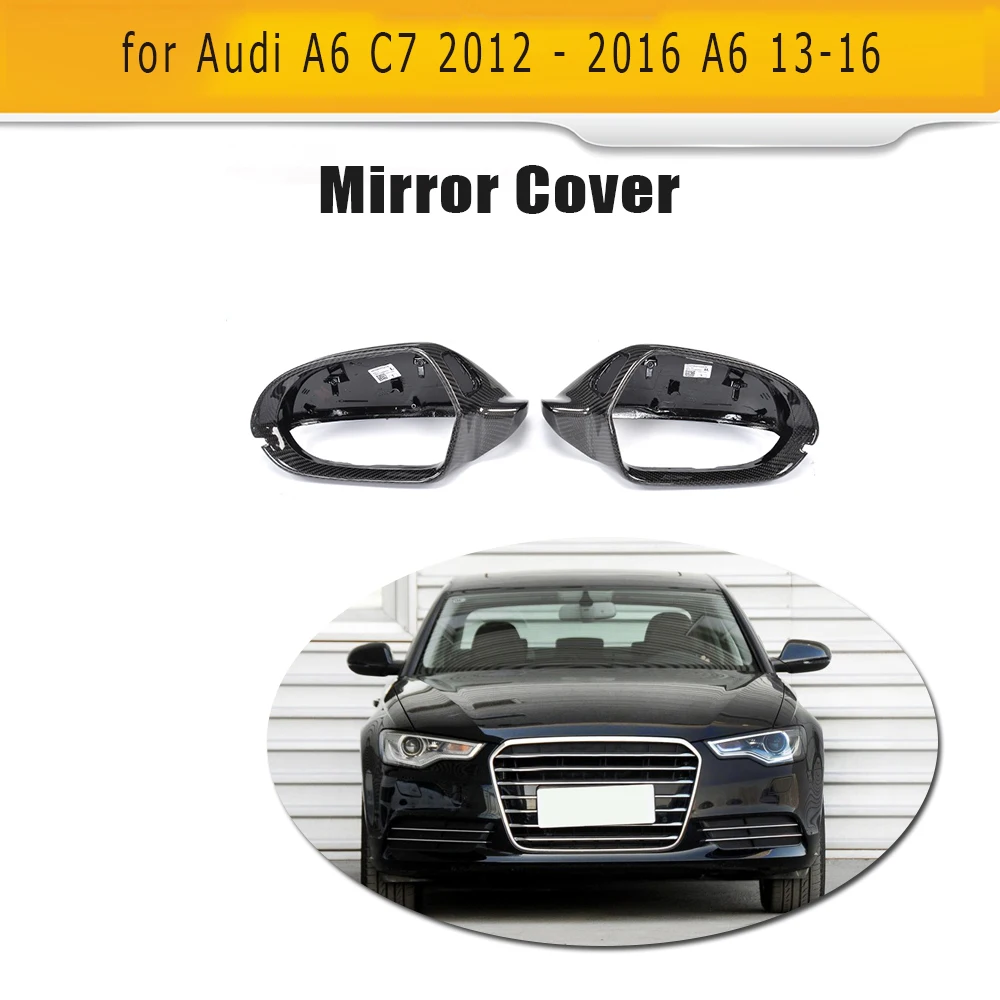 Углеродное волокно Боковые зеркала заднего вида крышки для Audi A6 C7 2012 2016 13 16 полная