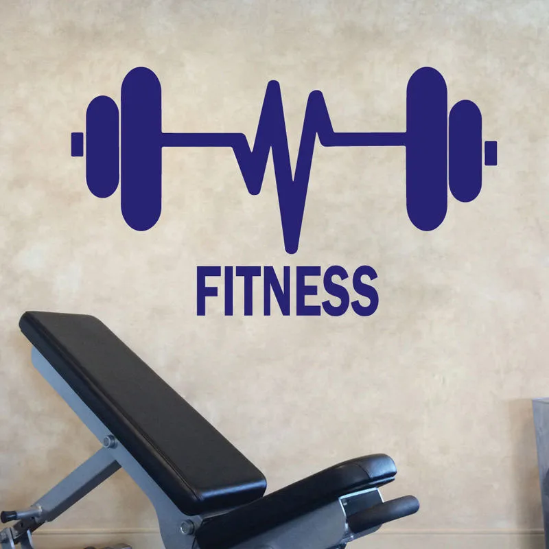 Weightlifting Barbells Fitness Gymnasium Gym Sport Vinyl Wall Sticker Decal for Home Decor boys gift | Дом и сад