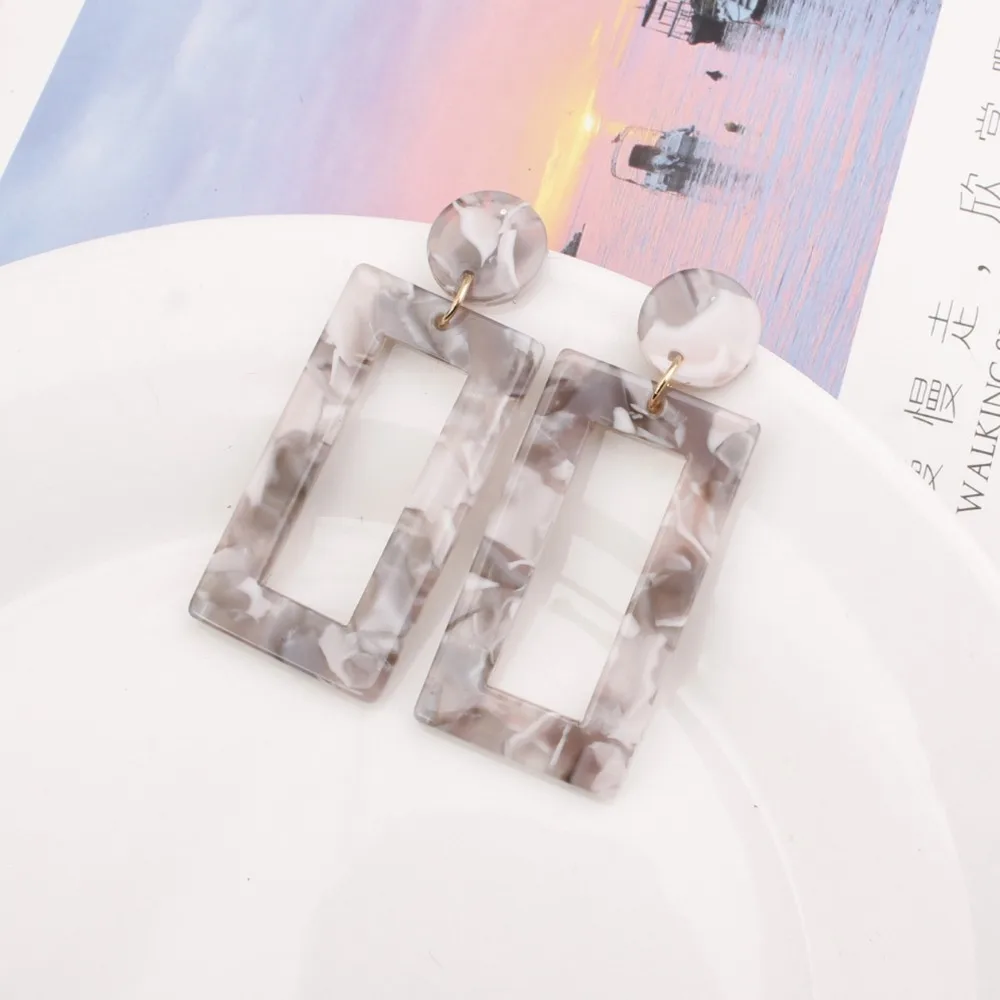 Женские акриловые серьги-подвески SexeMara большие квадратные серьги с леопардовым