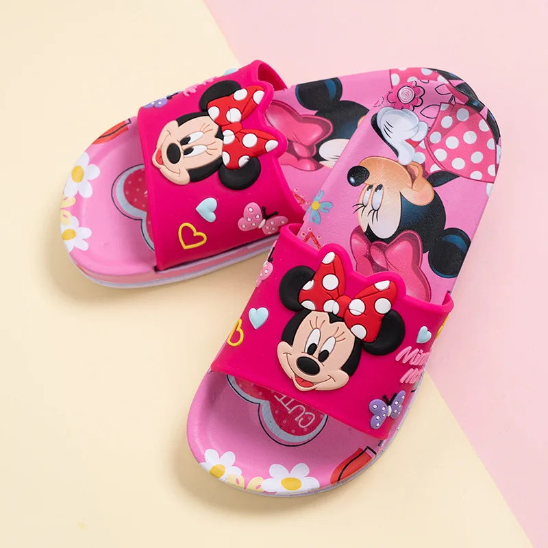 Disney/детская обувь летние домашние Нескользящие мини-тапочки с Микки из