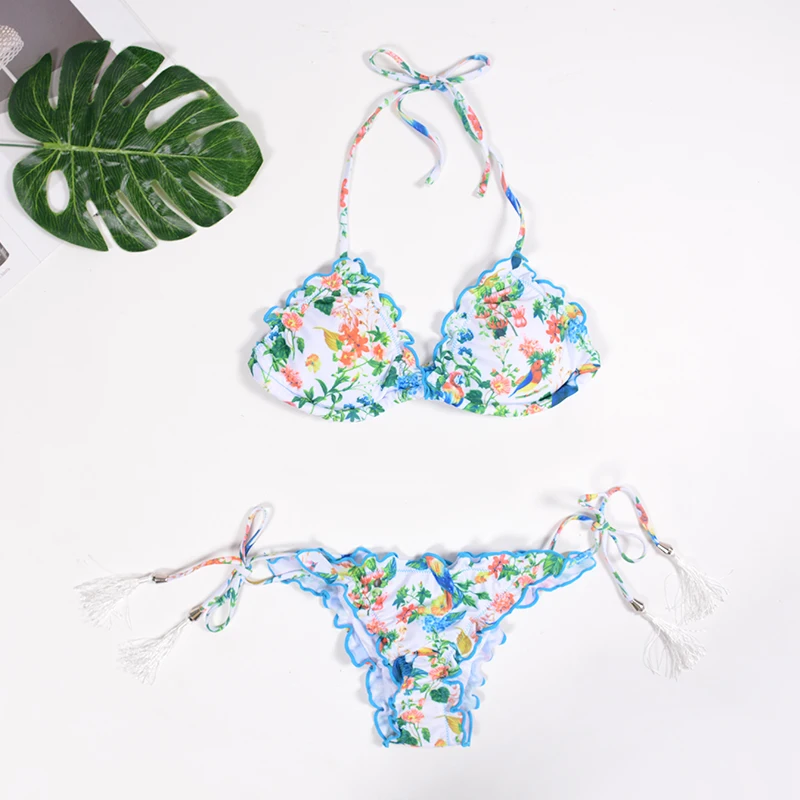 Женский бикини с цветочным принтом 2 предмета | Женская одежда